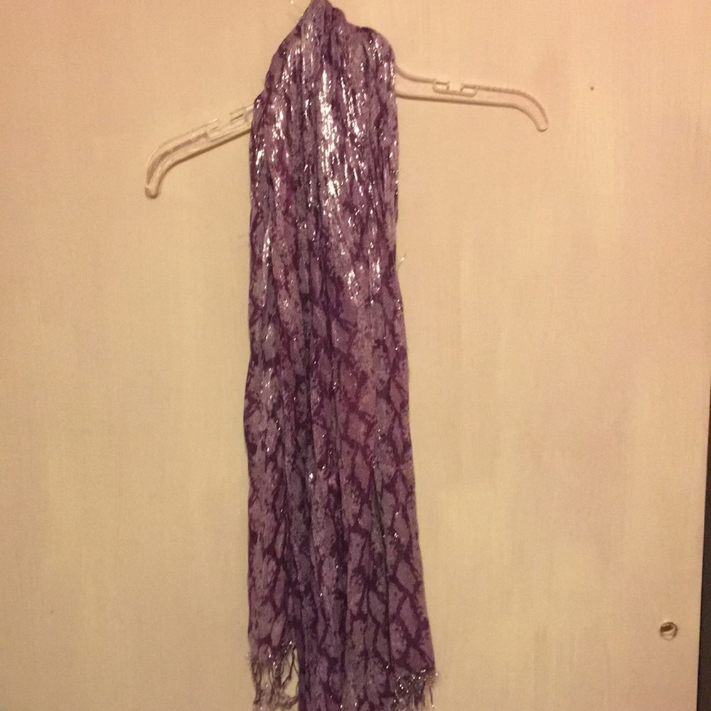Purple and silver scarf
